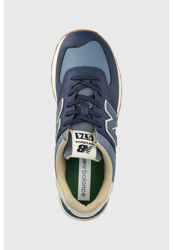 New Balance sneakersy U574VS2 kolor granatowy. Nosek buta: okrągły. Zapięcie: sznurówki. Kolor: niebieski. Materiał: guma. Model: New Balance 574