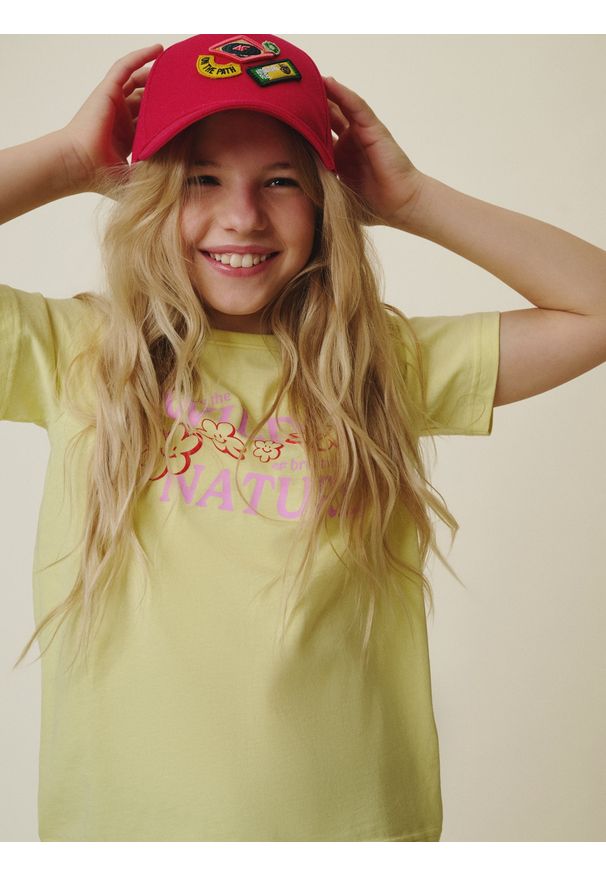 4f - 4F TSHIRT 122 (6-7 lat). Okazja: na co dzień. Kolor: żółty. Materiał: dzianina, bawełna. Sezon: lato. Styl: casual