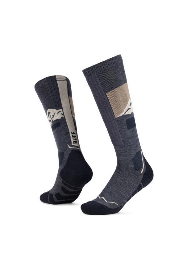Buff - Skarpetki sportowe dla dorosłych Merino Heavyweight Over The Calf Socks. Kolor: niebieski. Materiał: wełna, elastan, poliamid. Sport: narciarstwo, turystyka piesza
