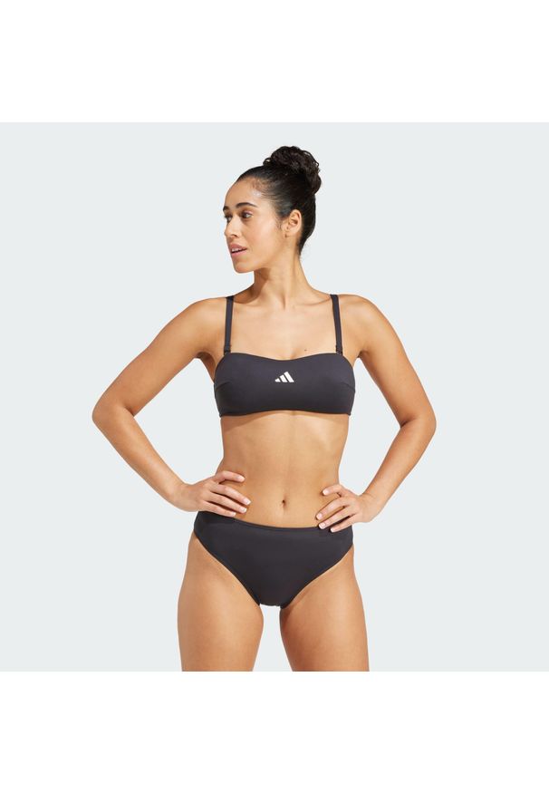 Adidas - Koszulka typu bandeau Iconisea Padded. Kolor: biały, wielokolorowy, czarny. Materiał: materiał