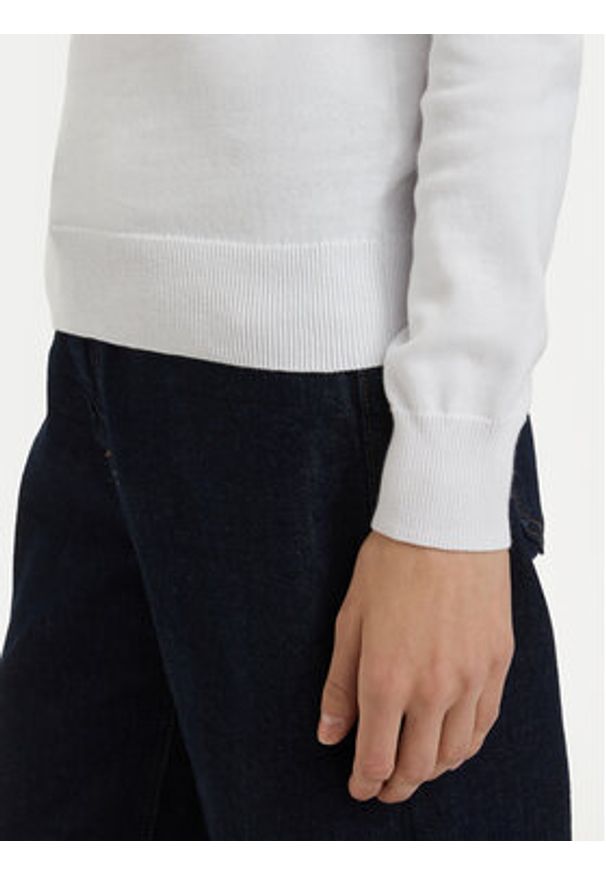 Beverly Hills Polo Club Sweter P-SS26W-M536563 Biały Regular Fit. Typ kołnierza: polo. Kolor: biały. Materiał: bawełna