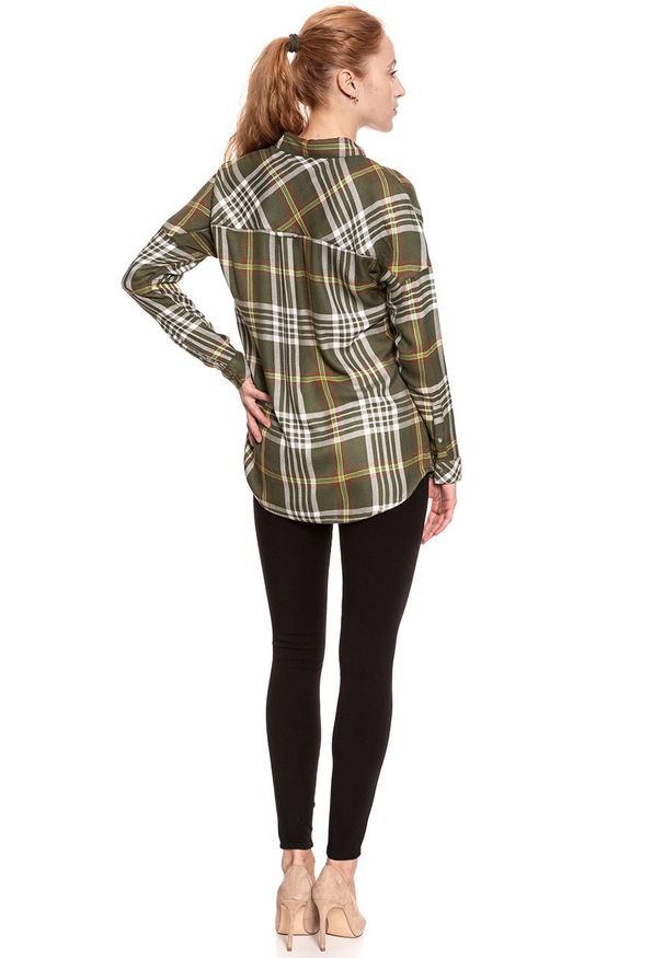 Wrangler - KOSZULA WRANGLER LOOSE SHIRT ARMY GREEN W513LLZV7 112129270. Wzór: moro. Styl: militarny