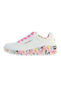 skechers - Buty sportowe Sneakersy dziewczęce, Skechers Uno Lite. Kolor: wielokolorowy, biały, różowy. Sport: turystyka piesza