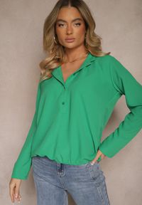 Renee - Zielona Koszula z Regulacją przy Rękawach Ilanelis. Okazja: na co dzień. Kolor: zielony. Materiał: jeans. Styl: casual #4