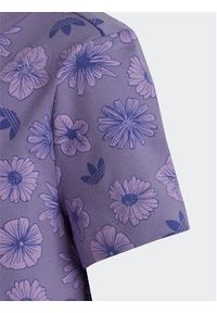 Adidas - adidas Sukienka codzienna Floral Dress Set IB9483 Fioletowy Slim Fit. Okazja: na co dzień. Kolor: fioletowy. Materiał: bawełna. Typ sukienki: proste. Styl: casual