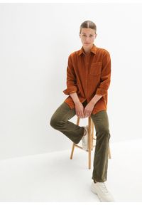 bonprix - Koszula sztruksowa z bawełny. Kolor: brązowy. Materiał: sztruks, bawełna #3