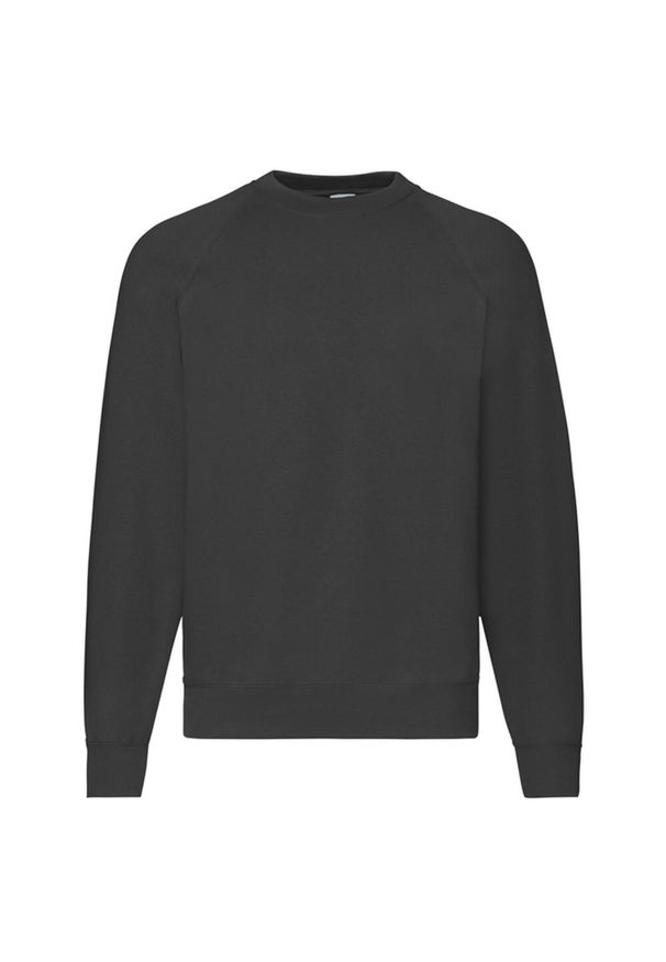 FRUIT OF THE LOOM - Klasyczna Bluza Raglanowa Unisex Dla Dorosłych. Kolor: czarny. Długość rękawa: raglanowy rękaw