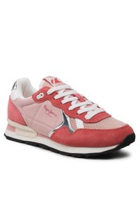 Sneakersy Pepe Jeans Brit Heritage W PLS31474 Pink 325. Kolor: różowy. Materiał: materiał