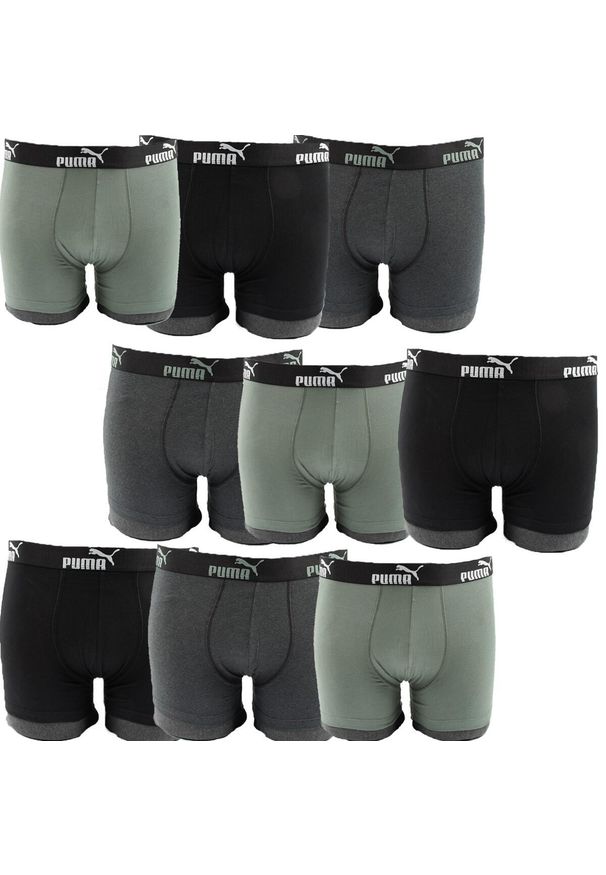 Bokserki majtki męskie Puma 9-Pack. Kolor: wielokolorowy, zielony, czarny, brązowy, szary. Materiał: materiał. Sport: fitness