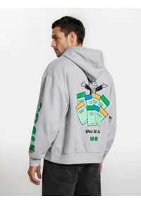 Sinsay - Bluza hoodie z nadrukiem Monopoly - szary. Kolor: szary. Wzór: nadruk #1