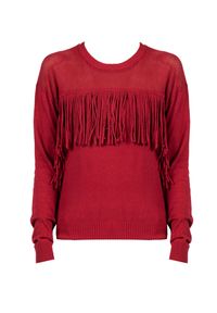 Pinko Sweter "Valgualnera" | 1G16A6 Y77B | Valgualnera | Kobieta | Czerwony, Bordowy. Okazja: na co dzień. Kolor: czerwony. Materiał: kaszmir, wiskoza, bawełna, wełna, poliamid. Wzór: ażurowy. Styl: casual