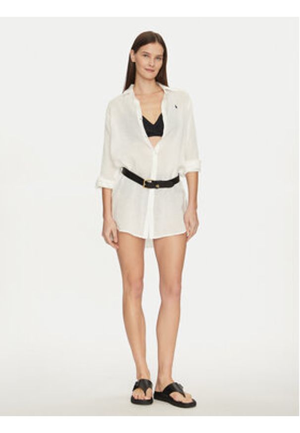 Polo Ralph Lauren Koszula 21564377 Écru Regular Fit. Typ kołnierza: polo. Materiał: bawełna, len