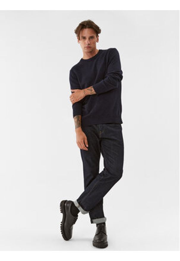 United Colors of Benetton - United Colors Of Benetton Sweter 1235U1N67 Granatowy Regular Fit. Kolor: niebieski. Materiał: wiskoza, syntetyk