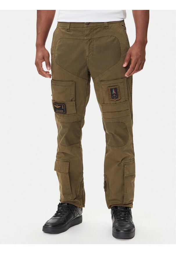 Aeronautica Militare Spodnie materiałowe 252PA1387UCT0149 Zielony Regular Fit. Kolor: zielony. Materiał: bawełna