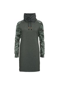 YOA - LOAP Ebnera sukienka/bluza damska, zielona, L. Kolor: zielony. Materiał: bawełna, poliester. Długość rękawa: raglanowy rękaw. Typ sukienki: sportowe. Styl: sportowy