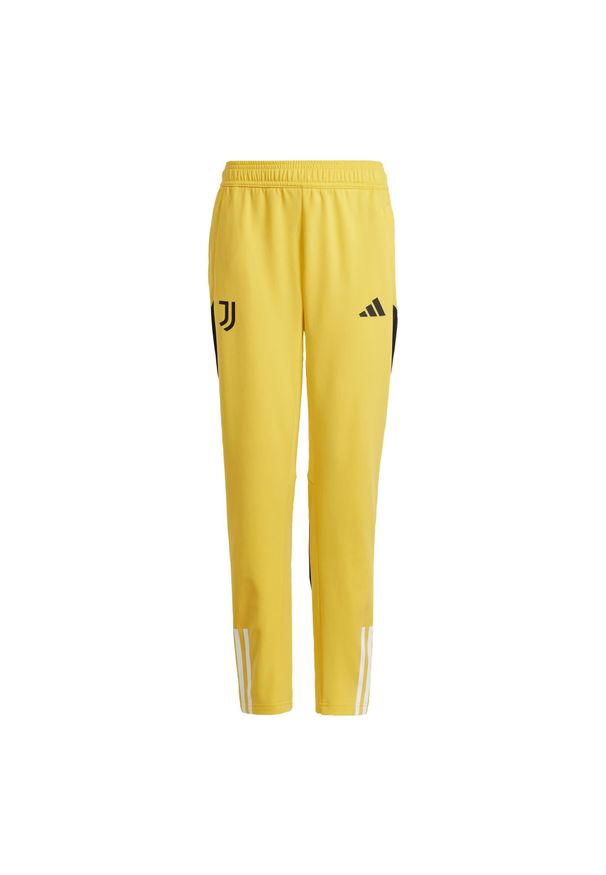 Spodnie do piłki nożnej dla dzieci Adidas Juventus Tiro 23 Training Kids. Kolor: beżowy, wielokolorowy, żółty. Materiał: poliester. Sport: piłka nożna