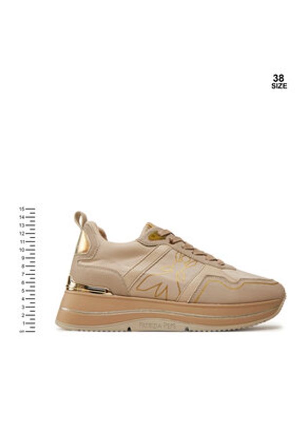 Patrizia Pepe Sneakersy PJ861.22 Beżowy. Kolor: beżowy. Materiał: materiał