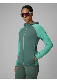 4f - 4F Bluza trekkingowa slim z kapturem damska - czerwona M. Typ kołnierza: kaptur. Kolor: oliwkowy, brązowy, wielokolorowy. Długość: długie #1