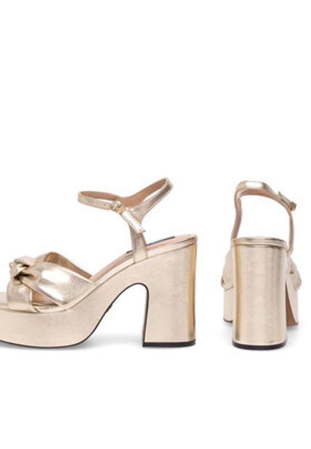 Nine West Sandały WFA2634-1 Złoty. Kolor: złoty. Materiał: syntetyk