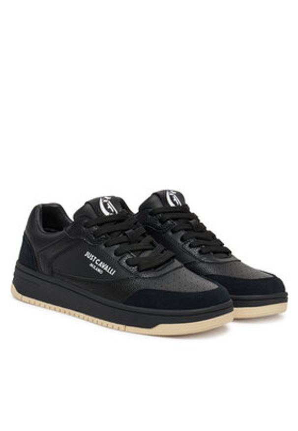 Just Cavalli Sneakersy 78QA3SM8 ZPA90 Czarny. Kolor: czarny. Materiał: skóra