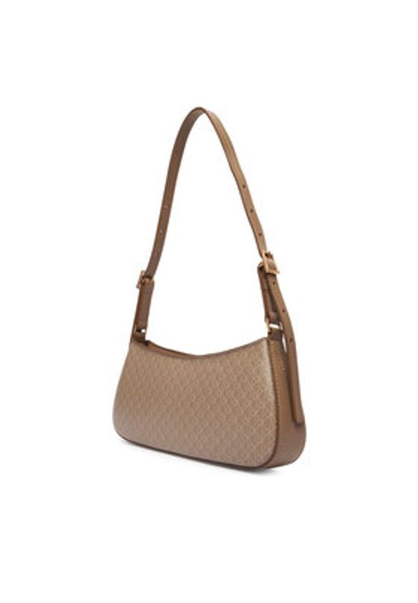 Calvin Klein Torebka Emblem Aop Small Shoulder Bag LV04F3324G Beżowy. Kolor: beżowy. Materiał: skórzane