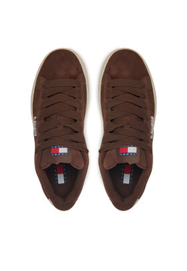 Tommy Jeans Sneakersy Skater EM0EM01503 Brązowy. Kolor: brązowy. Materiał: zamsz, skóra