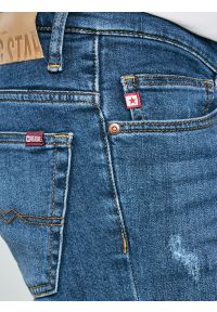 Big-Star - Jeansy męskie skinny z przetarciami niebieskie Deric 368. Stan: obniżony. Kolor: niebieski. Styl: elegancki #4