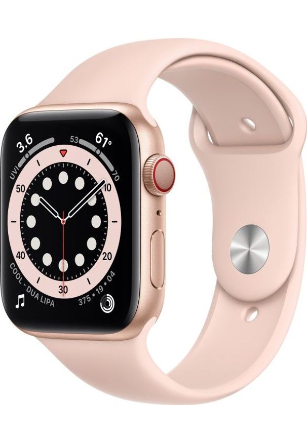 APPLE - Smartwatch Apple Watch Series 6 GPS + Cellular 44mm Gold Alu Rose Sport Różowy (MG2D3FD/A). Rodzaj zegarka: smartwatch. Kolor: różowy. Styl: sportowy