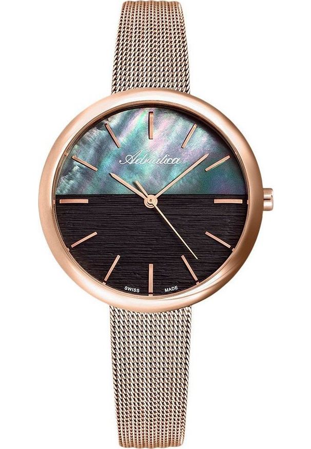 Zegarek Adriatica Zegarek damski Adriatica A3632.911MQ różowe złoto. Kolor: złoty, wielokolorowy, różowy