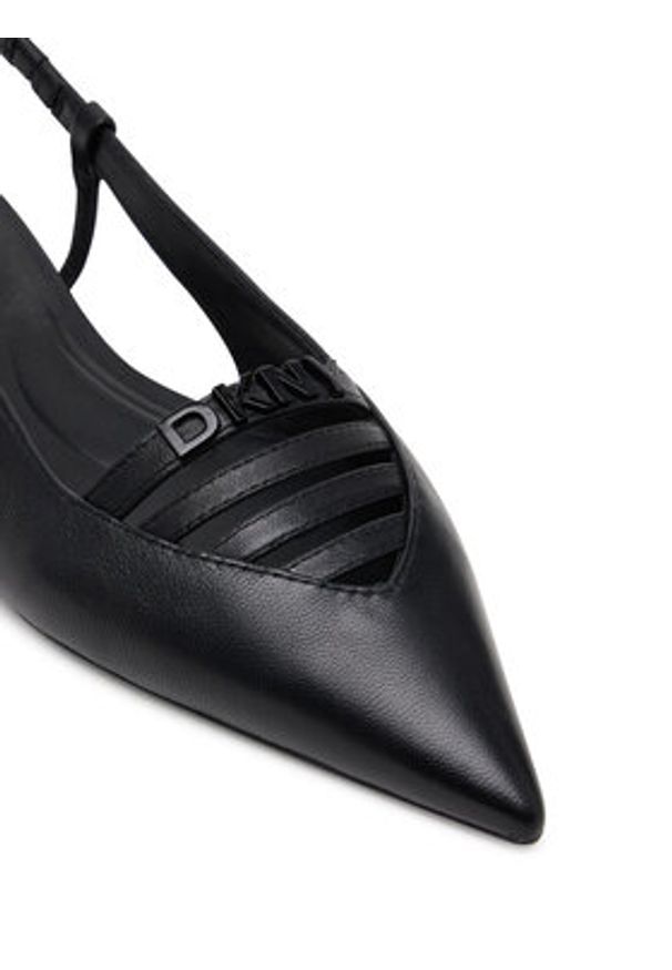 DKNY Baleriny K1524221 Czarny. Kolor: czarny. Materiał: skóra