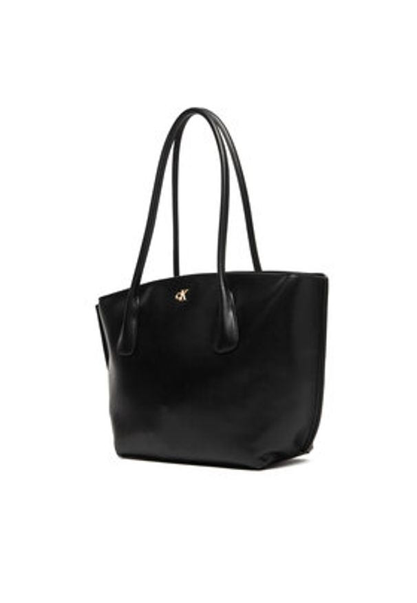 Calvin Klein Torebka Ck Medium Dome Tote LV04F3344G Czarny. Kolor: czarny. Materiał: skórzane
