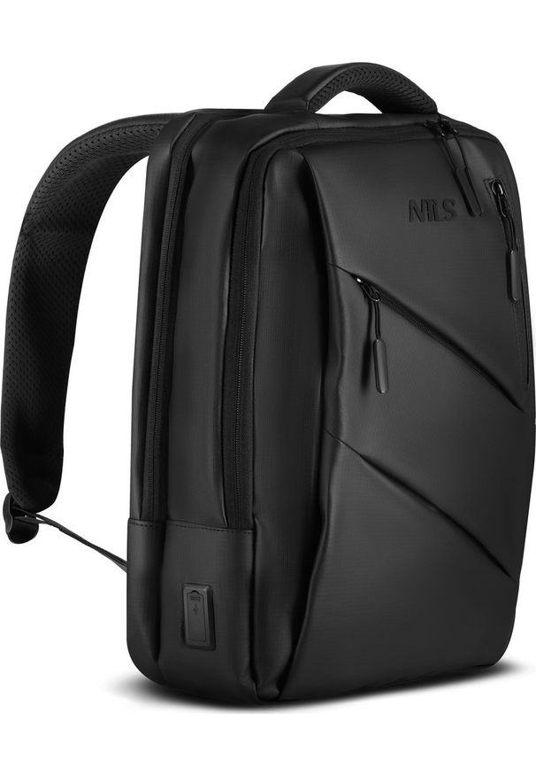 NILS EXTREME - Plecak Nils Extreme NC4502 PLECAK NA LAPTOP Z USB CZARNY NILS. Kolor: czarny