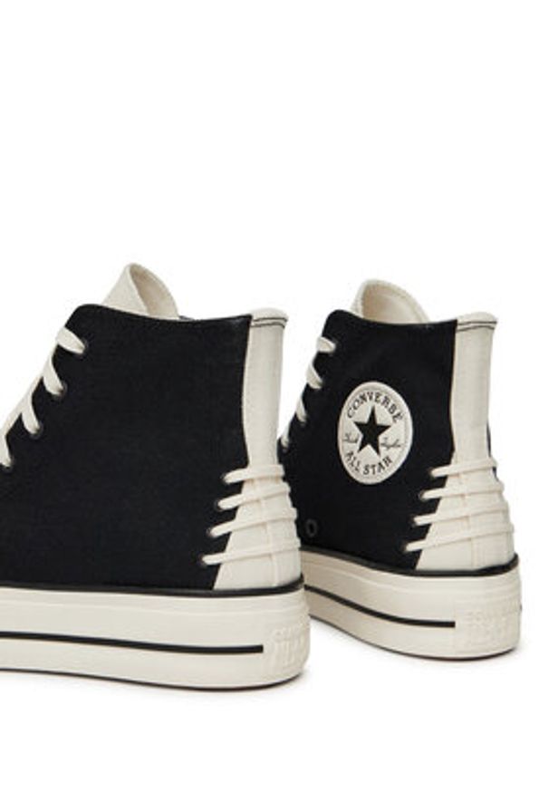 Converse Trampki Chuck Taylor All Star Lift Platform Crafted Laces A12552C Czarny. Kolor: czarny. Materiał: materiał. Obcas: na platformie