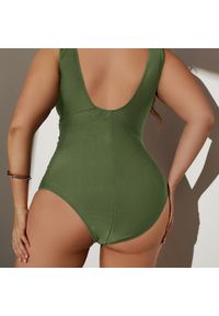 Intica - Jednoczęściowy strój kąpielowy z marszczeniem na plażę i basen Sumanda. Kolor: zielony. Materiał: materiał #3