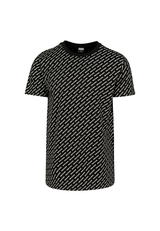 Urban Classics - Koszulka duże rozmiary Urban Classic allover logo. Kolor: czarny