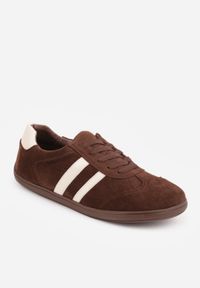 Born2be - Brązowe Sneakersy Casual w Typie Barefoot z Imitacji Zamszu Makka. Okazja: na co dzień. Zapięcie: sznurówki. Kolor: brązowy. Materiał: zamsz #2