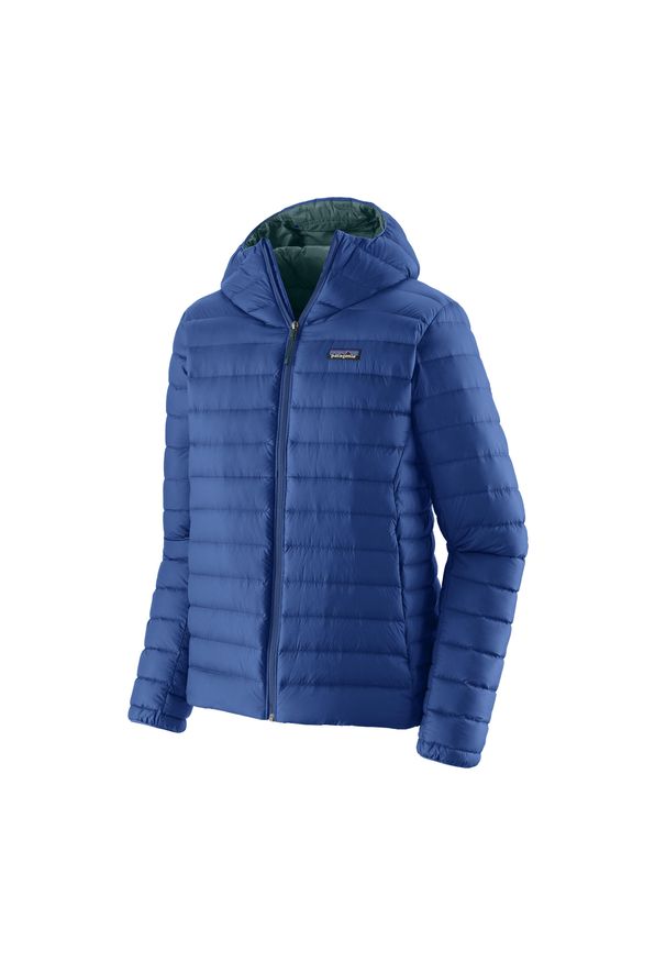 Kurtka puchowa męska Patagonia Down Sweater Hoody. Kolor: niebieski. Materiał: puch. Sport: turystyka piesza