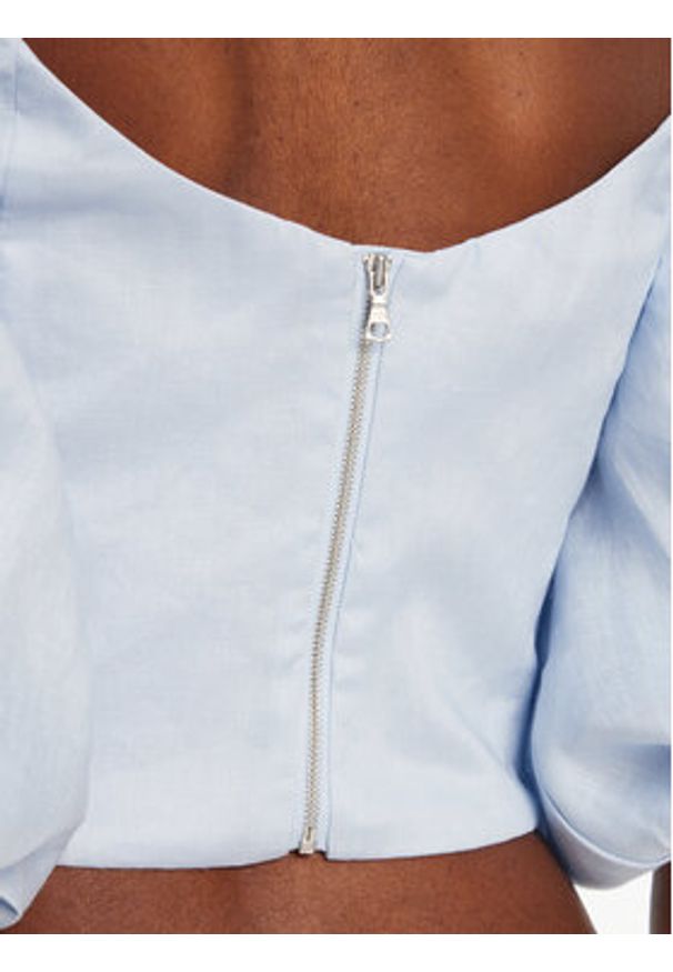 BARDOT - Bardot Bluzka Eva Linen 57892TB2 Błękitny Regular Fit. Kolor: niebieski. Materiał: len