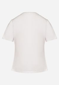 Born2be - Biały Bawełniany Klasyczny T-shirt Ralarie. Okazja: na co dzień. Kolor: biały. Materiał: bawełna. Styl: klasyczny #7