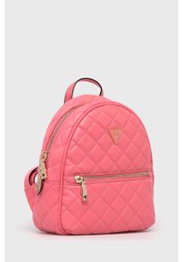 Guess plecak damski kolor różowy mały gładki. Kolor: różowy. Wzór: gładki #4