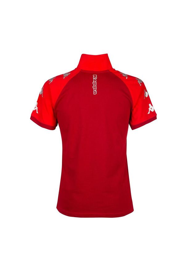 Dziecięca koszulka polo Kappa Caldes. Typ kołnierza: polo. Kolor: czerwony, wielokolorowy, różowy. Sport: piłka nożna
