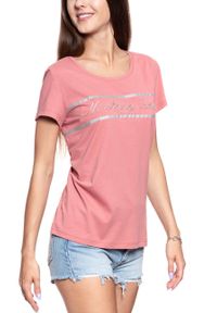 Mustang - MUSTANG T SHIRT DAMSKI Alina C Print Canyon Rose 1008945 8187. Wzór: nadruk #3