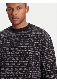 Karl Lagerfeld - KARL LAGERFELD Bluza 705109 553910 Czarny Regular Fit. Typ kołnierza: dekolt w karo. Kolor: czarny. Materiał: bawełna #4