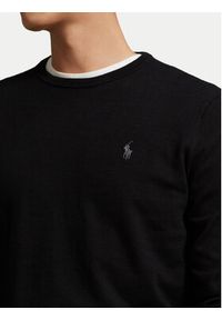 Polo Ralph Lauren Sweter Ls 710684957008 Czarny Slim Fit. Typ kołnierza: polo. Kolor: czarny. Materiał: bawełna #5