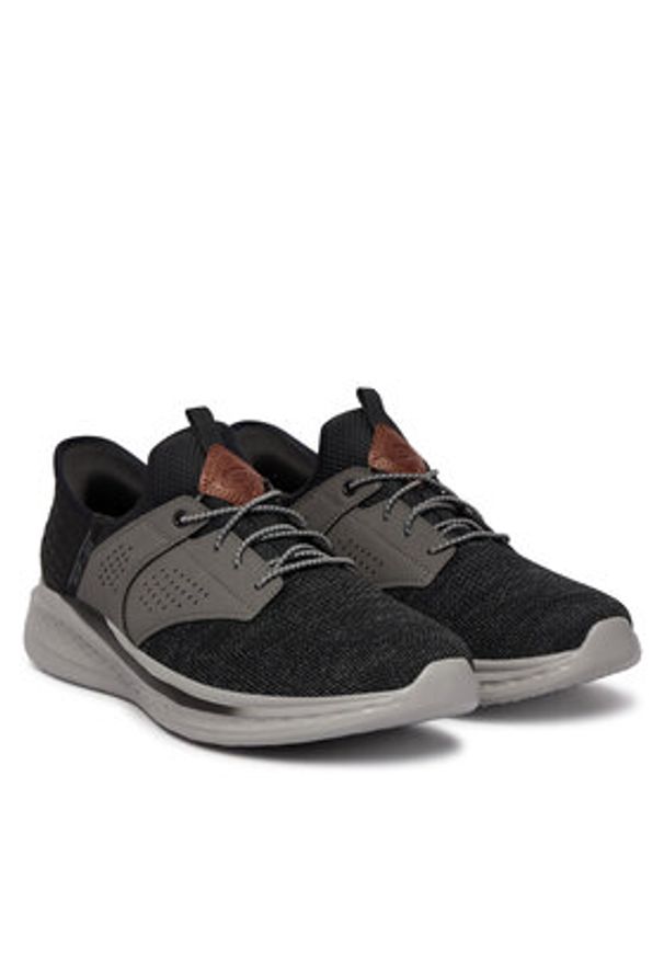 skechers - Skechers Sneakersy Slip-Ins Rf: Slade - Caster 210889/BKGY Czarny. Kolor: czarny. Materiał: materiał