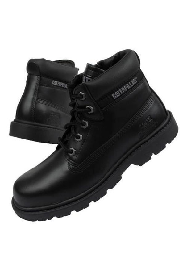 CATerpillar - Buty do chodzenia dla dzieci Caterpillar Colorado Plus. Wysokość cholewki: za kostkę. Zapięcie: sznurówki. Kolor: czarny. Materiał: materiał, skóra, syntetyk. Szerokość cholewki: normalna. Sport: turystyka piesza