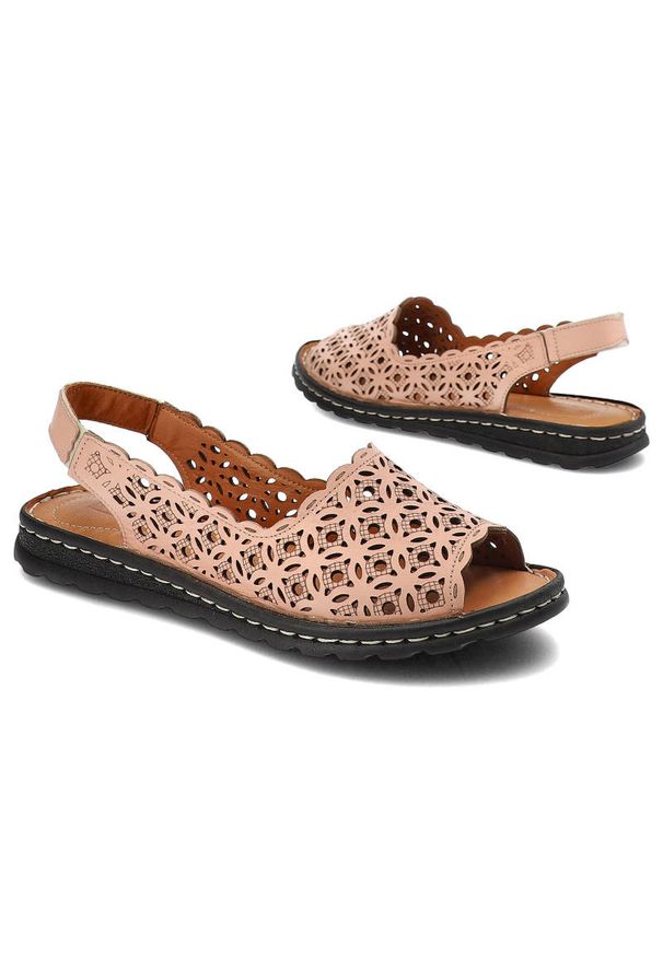 Różowe Sandały Artiker Damskie Modne Skórzane Buty. Okazja: na co dzień, na spacer, na spotkanie biznesowe. Zapięcie: rzepy, bez zapięcia. Kolor: różowy. Materiał: skóra. Wzór: ażurowy. Sezon: lato. Styl: biznesowy, casual, elegancki