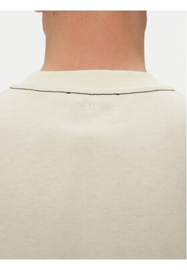 AMI PARIS - AMI Paris T-Shirt HTS029.JE0118 Beżowy Regular Fit. Kolor: beżowy. Materiał: bawełna