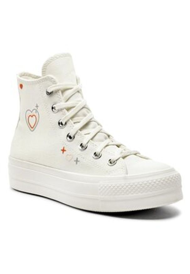 Converse Trampki Chuck Taylor All Star Lift Platform Y2K A09114C Biały. Kolor: biały. Materiał: materiał. Obcas: na platformie. Model: Converse All Star