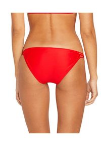 Dół od bikini damski Volcom Simply Solid Full. Kolor: czerwony. Materiał: elastan, nylon